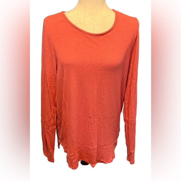 Women’s Old Navy Long Sleeves Crew Neck Sweater Bright Orange Shade NWOT - Picture 1 of 16